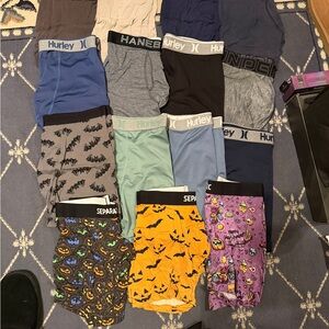 Like New 15 Pairs Total Including: Hanes, Under Armour, Hurley, Nautica Etc.